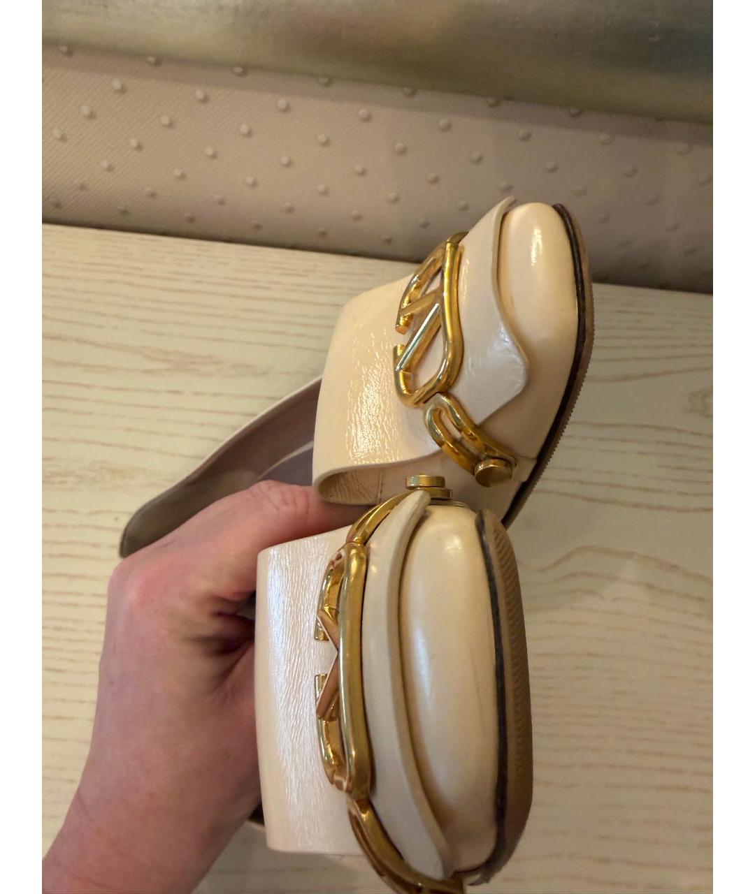 VALENTINO Бежевые кожаные туфли, фото 3