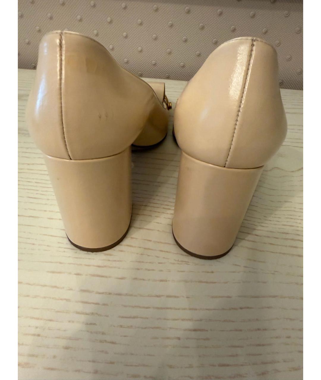 VALENTINO Бежевые кожаные туфли, фото 5