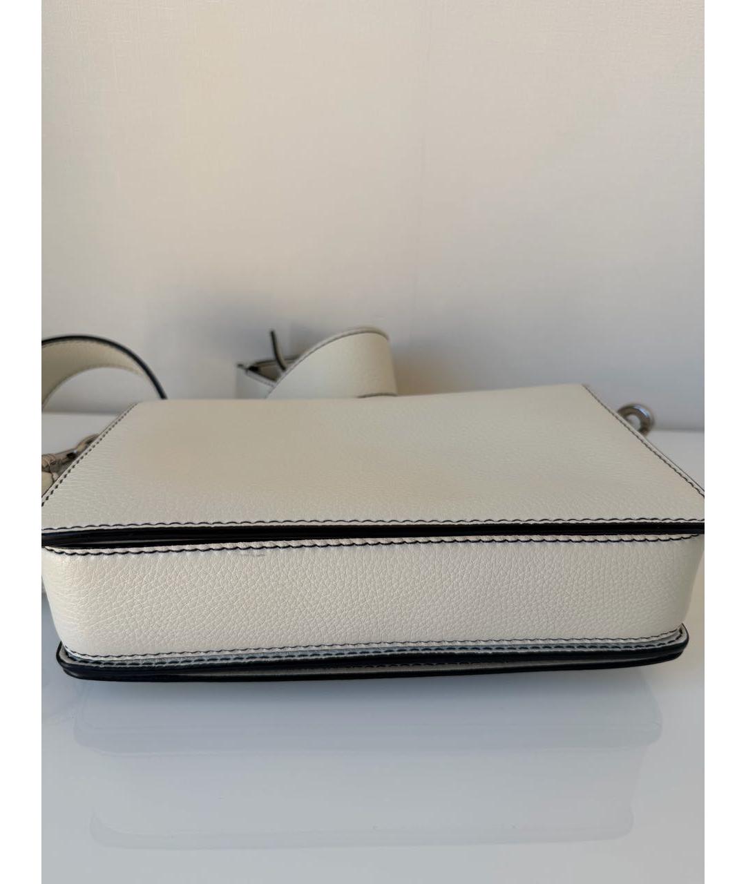 CHRISTIAN DIOR Белая кожаная сумка через плечо, фото 6