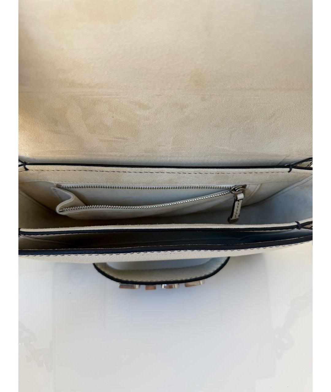 CHRISTIAN DIOR Белая кожаная сумка через плечо, фото 4