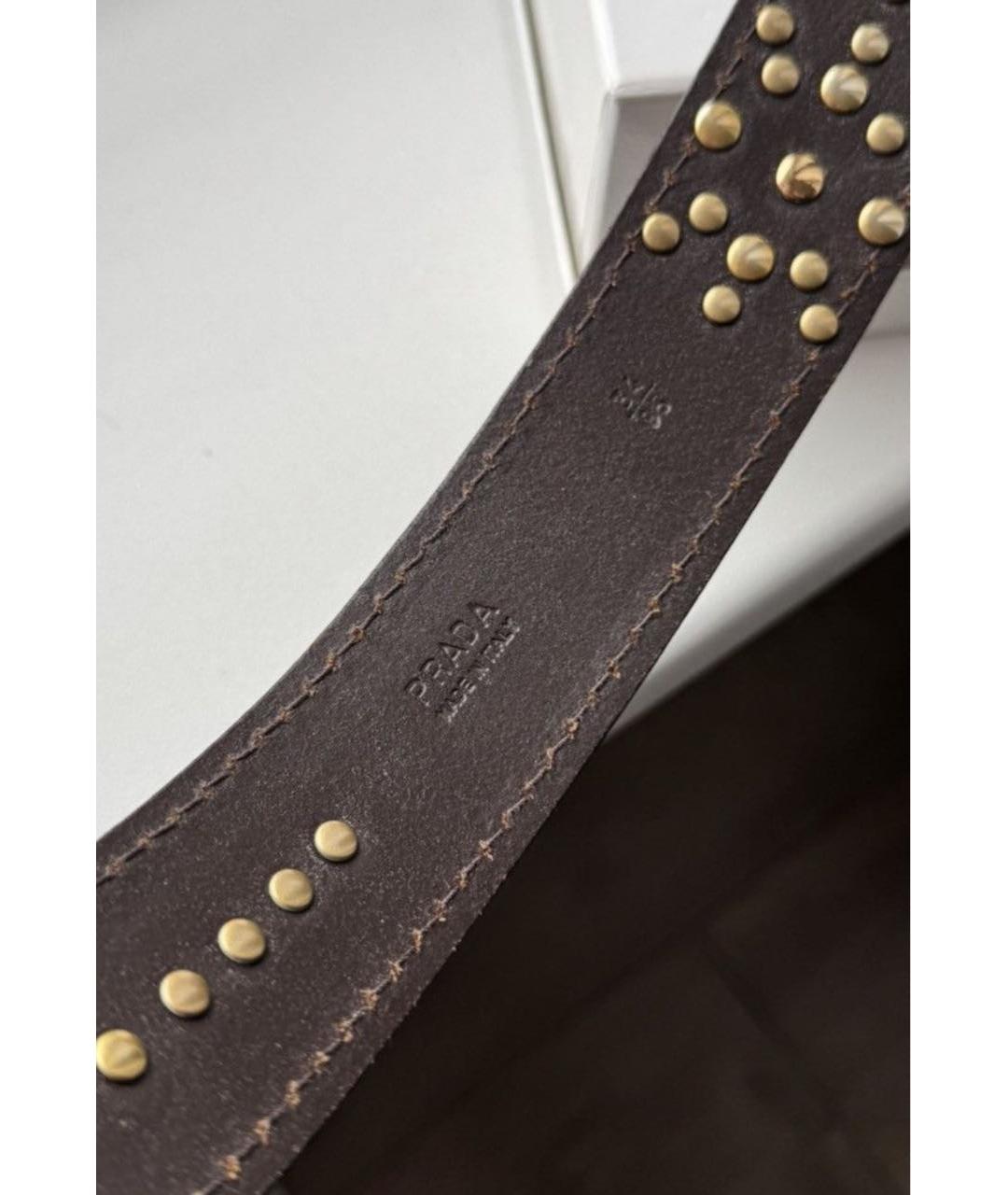 PRADA Коричневый кожаный ремень, фото 4