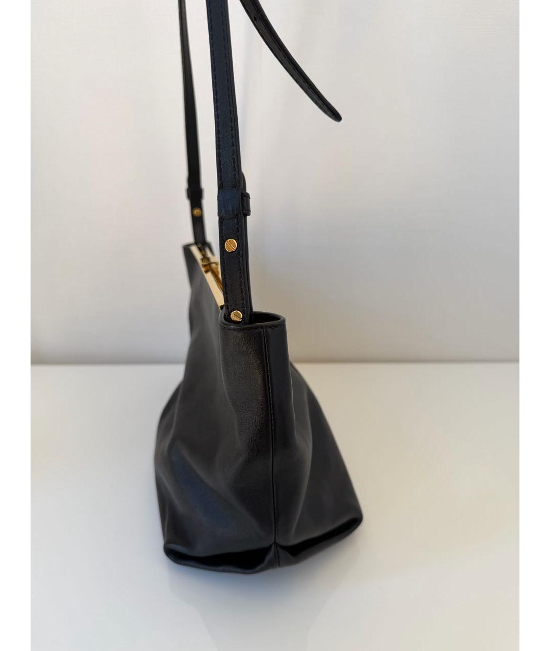KHAITE Черная кожаная сумка через плечо, фото 3