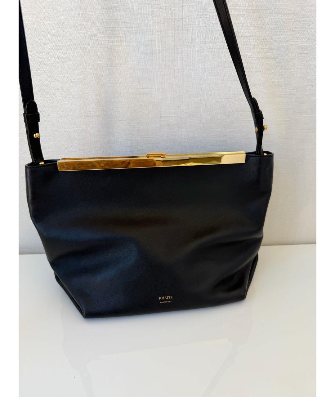 KHAITE Черная кожаная сумка через плечо, фото 2