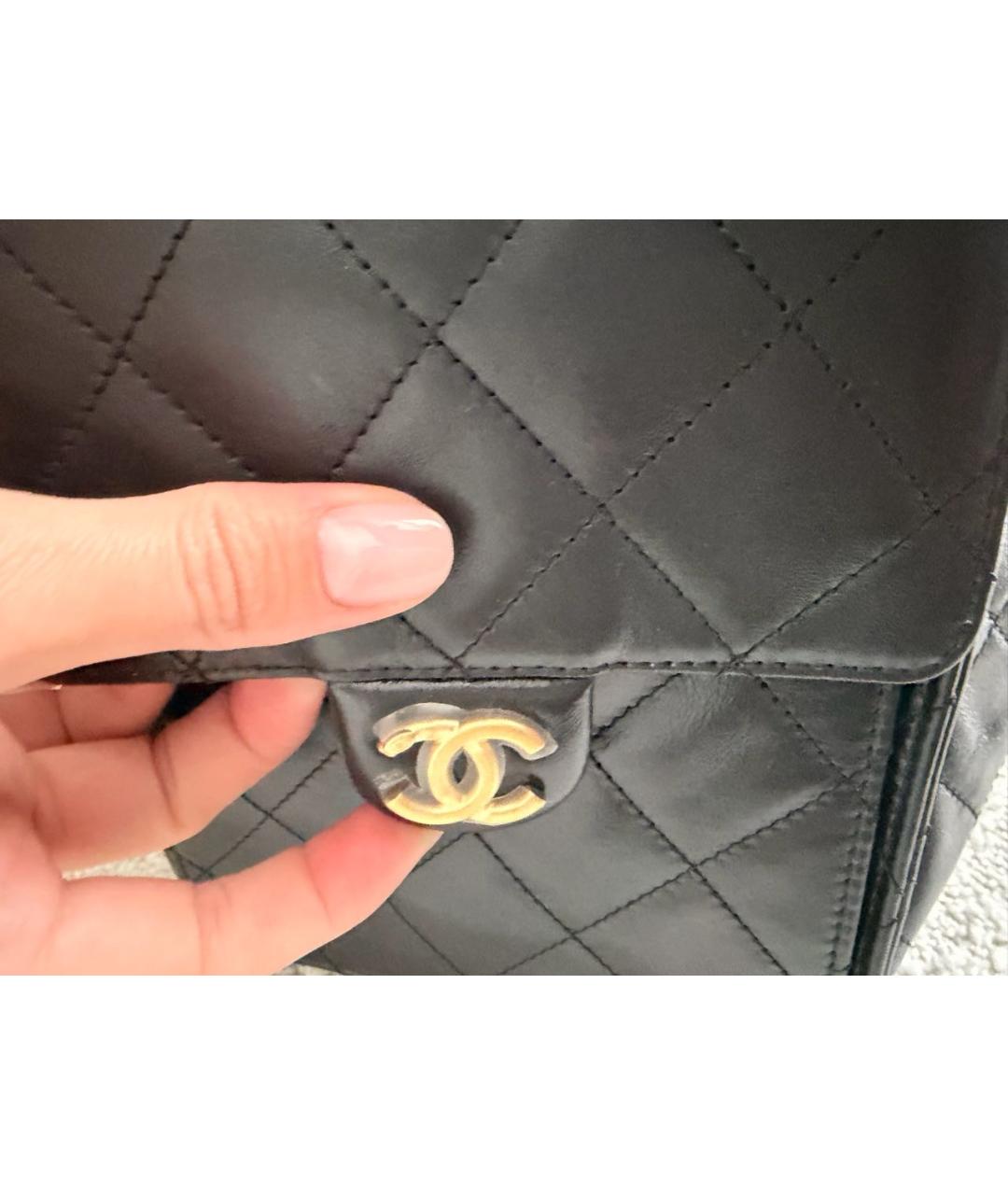 CHANEL Черная кожаная сумка через плечо, фото 7