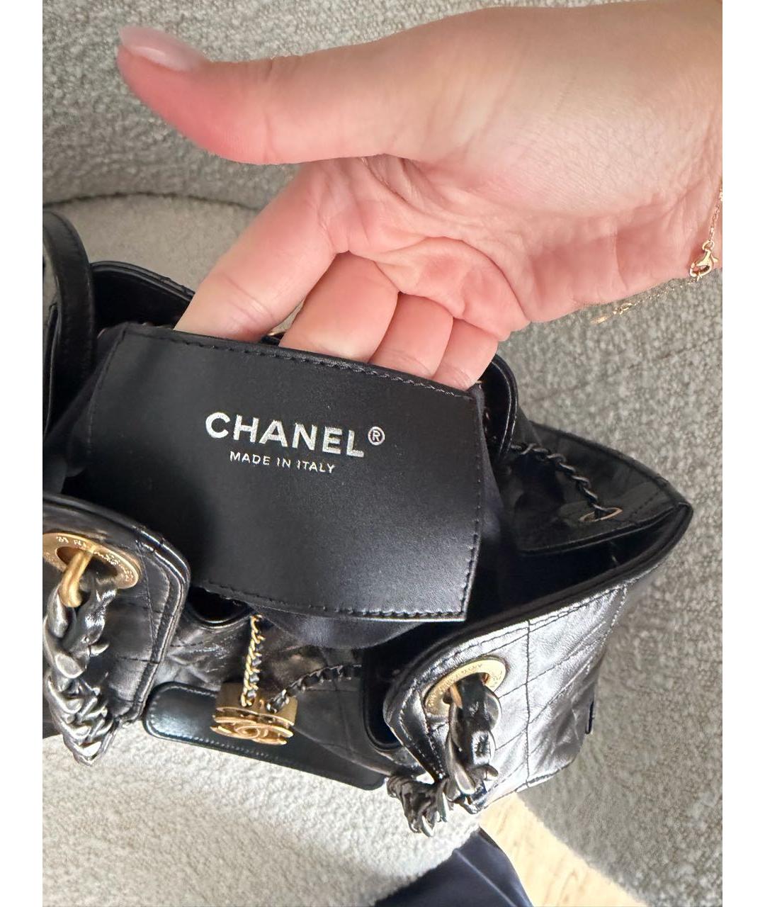 CHANEL Черная кожаная сумка через плечо, фото 6