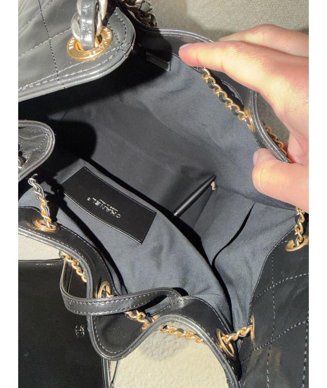 CHANEL Черная кожаная сумка через плечо, фото 4