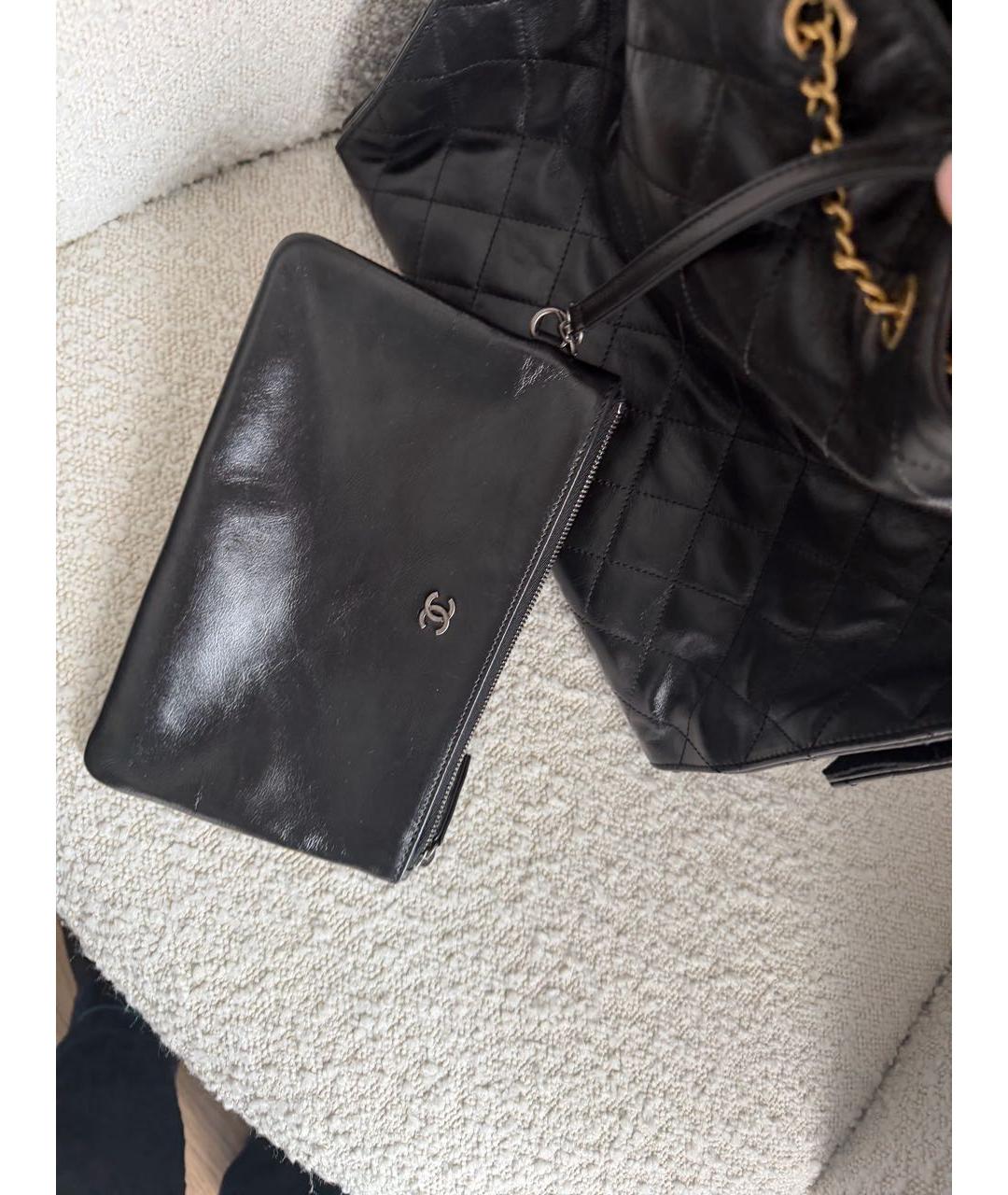 CHANEL Черная кожаная сумка через плечо, фото 8