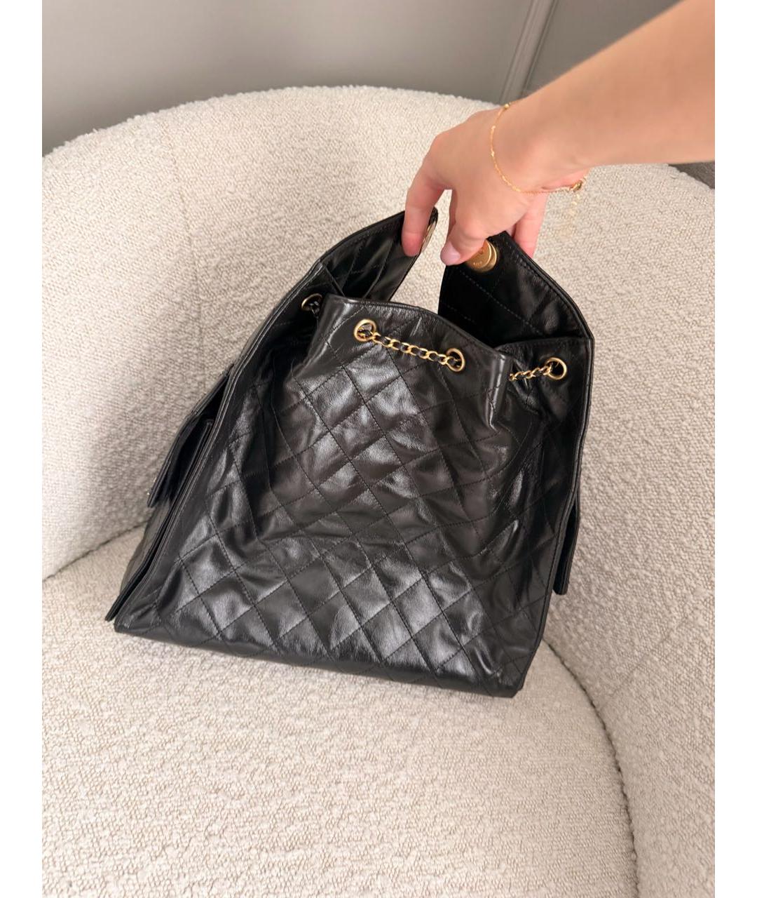 CHANEL Черная кожаная сумка через плечо, фото 3