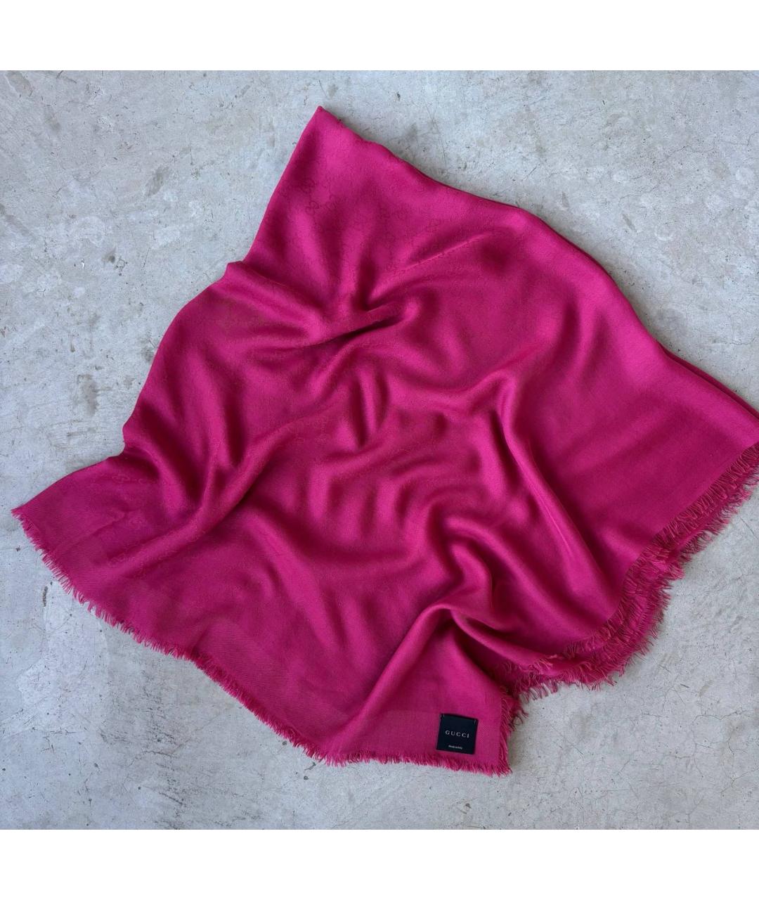 GUCCI Коралловый шелковый платок, фото 6