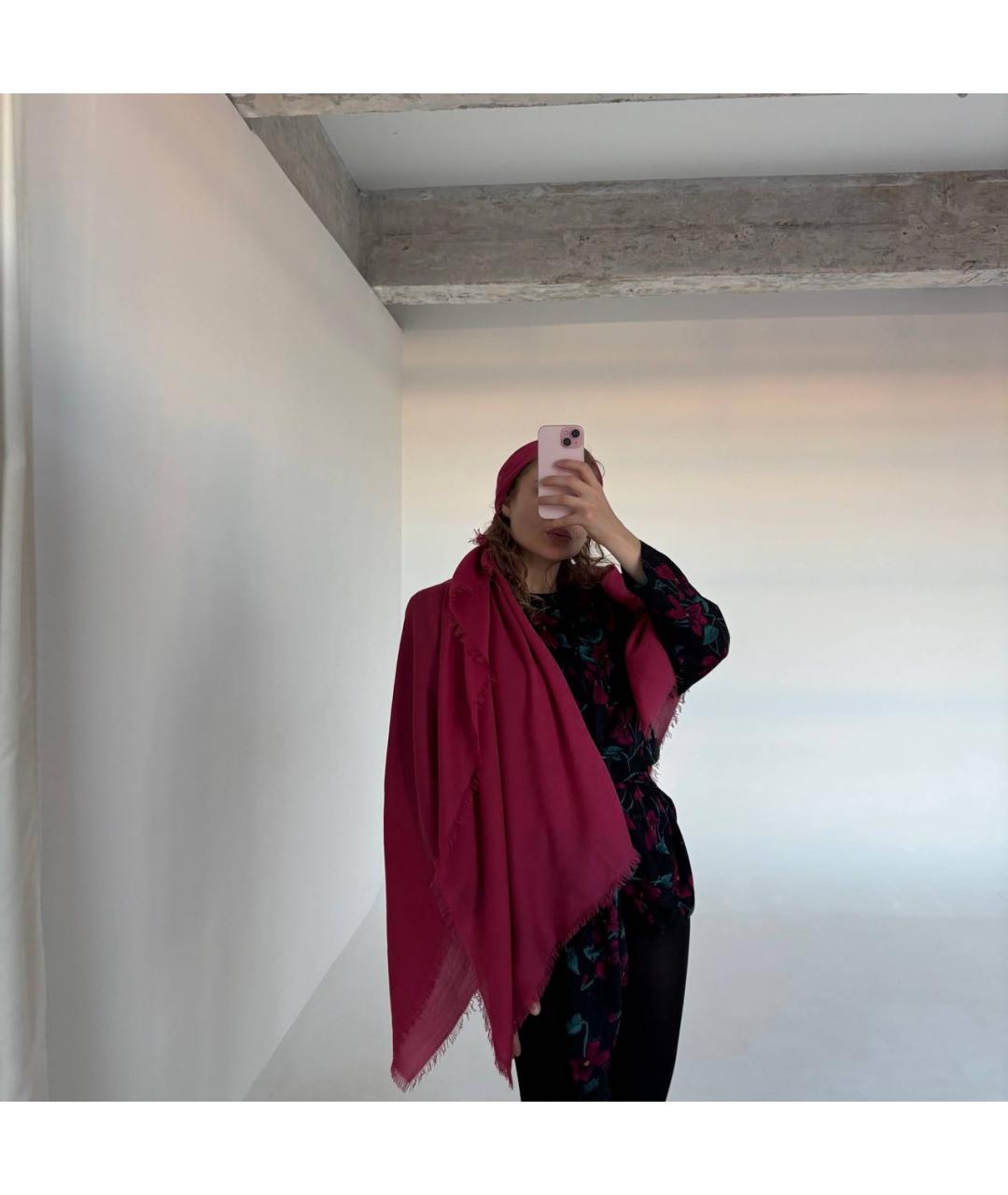 GUCCI Коралловый шелковый платок, фото 5