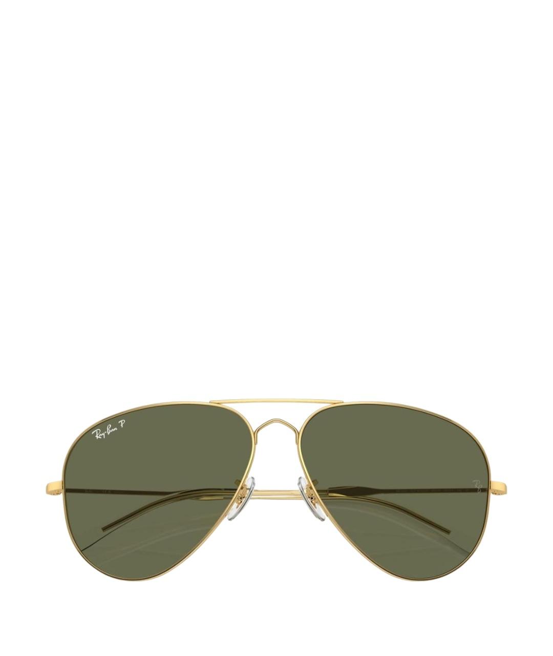 RAY BAN Золотые металлические солнцезащитные очки, фото 1
