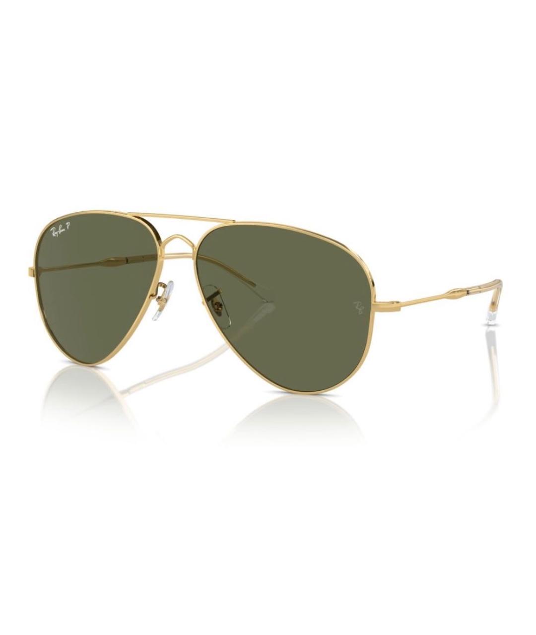 RAY BAN Золотые металлические солнцезащитные очки, фото 2