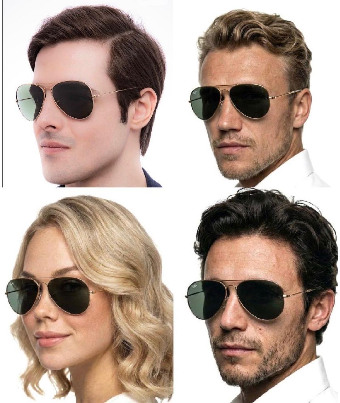 RAY BAN Золотые металлические солнцезащитные очки, фото 5