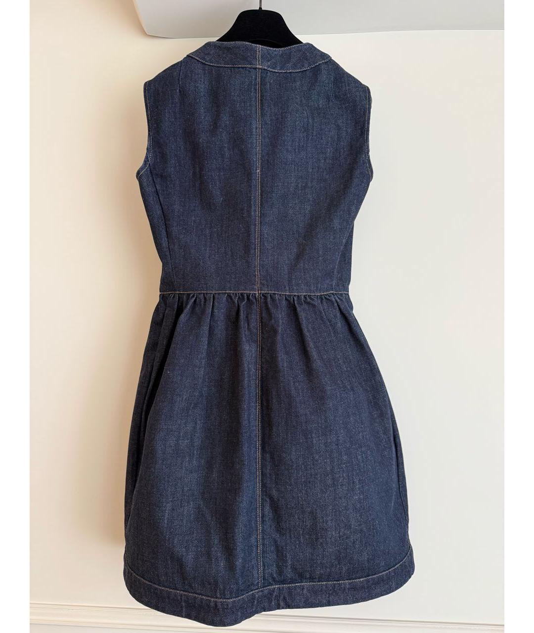 CHRISTIAN DIOR Темно-синее деним коктейльное платье, фото 2