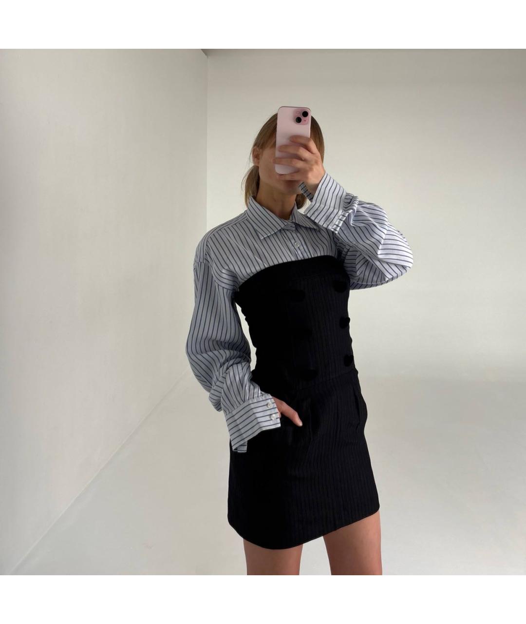 KENZO Антрацитовое льняное коктейльное платье, фото 2