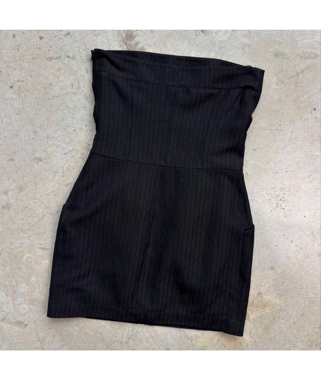 KENZO Антрацитовое льняное коктейльное платье, фото 3