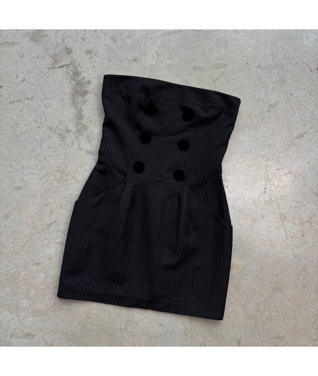 KENZO Антрацитовое льняное коктейльное платье, фото 5