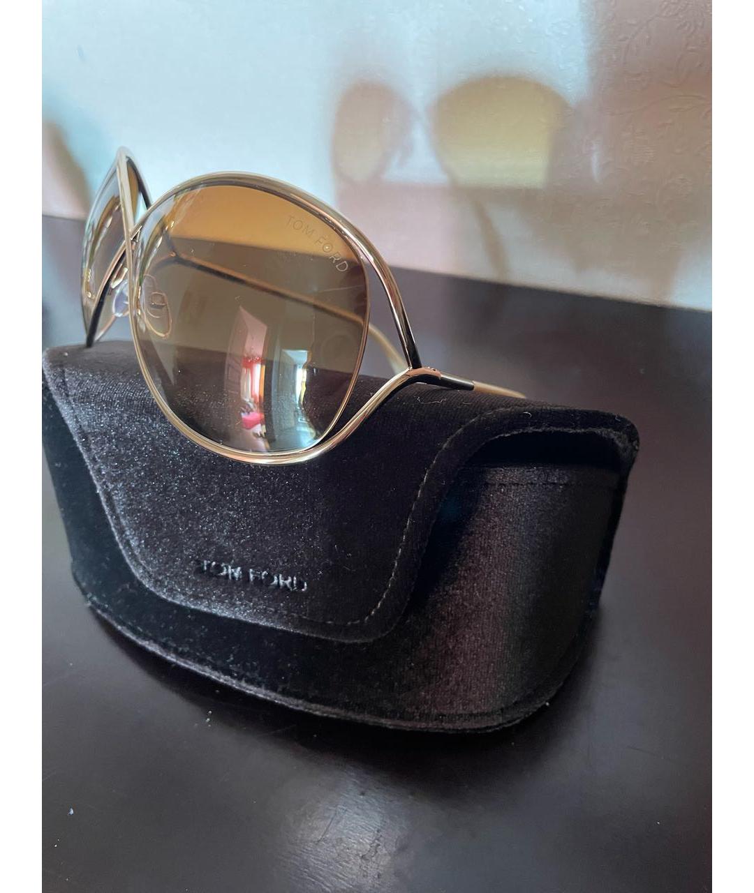TOM FORD Коричневые металлические солнцезащитные очки, фото 4