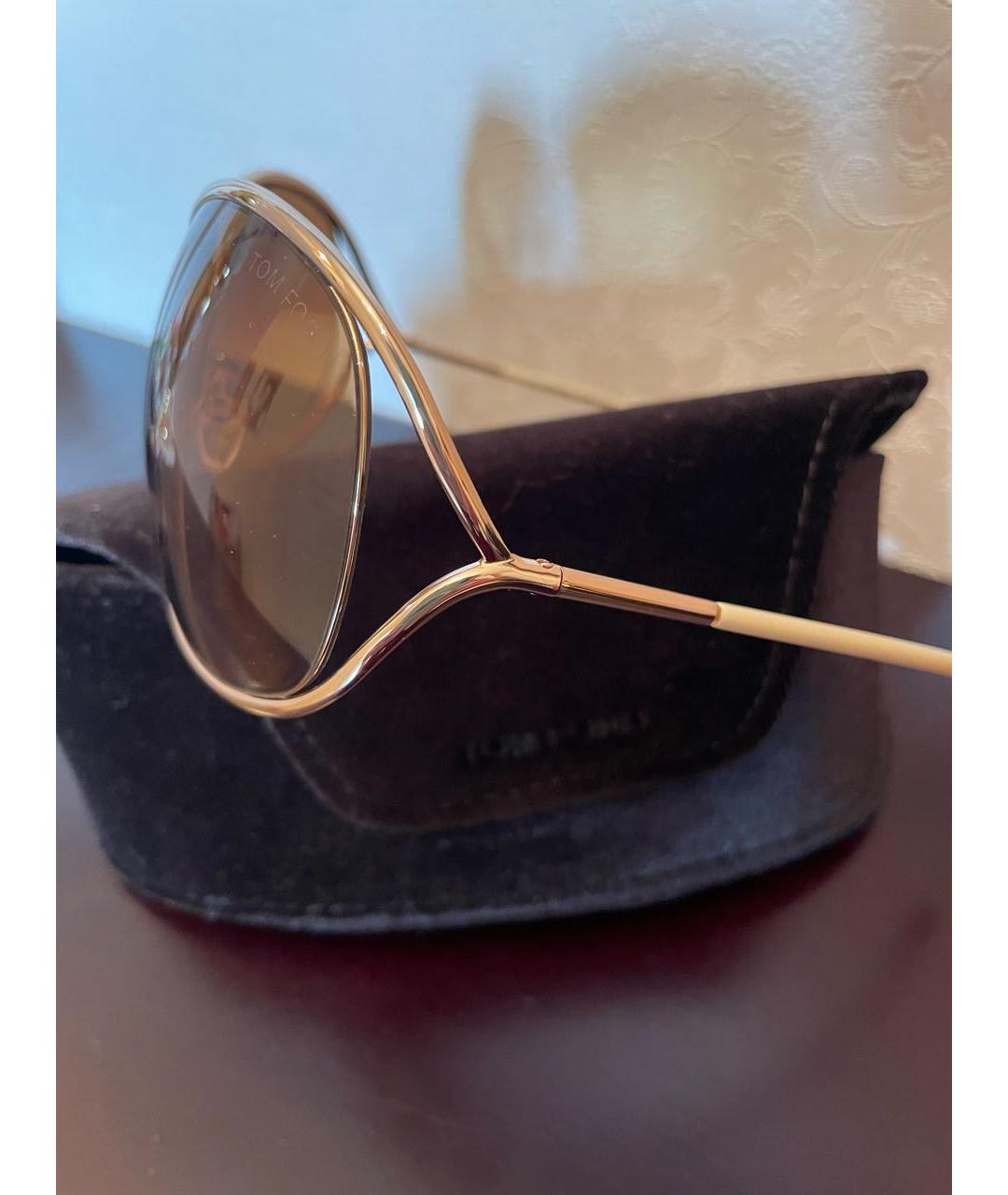 TOM FORD Коричневые металлические солнцезащитные очки, фото 2