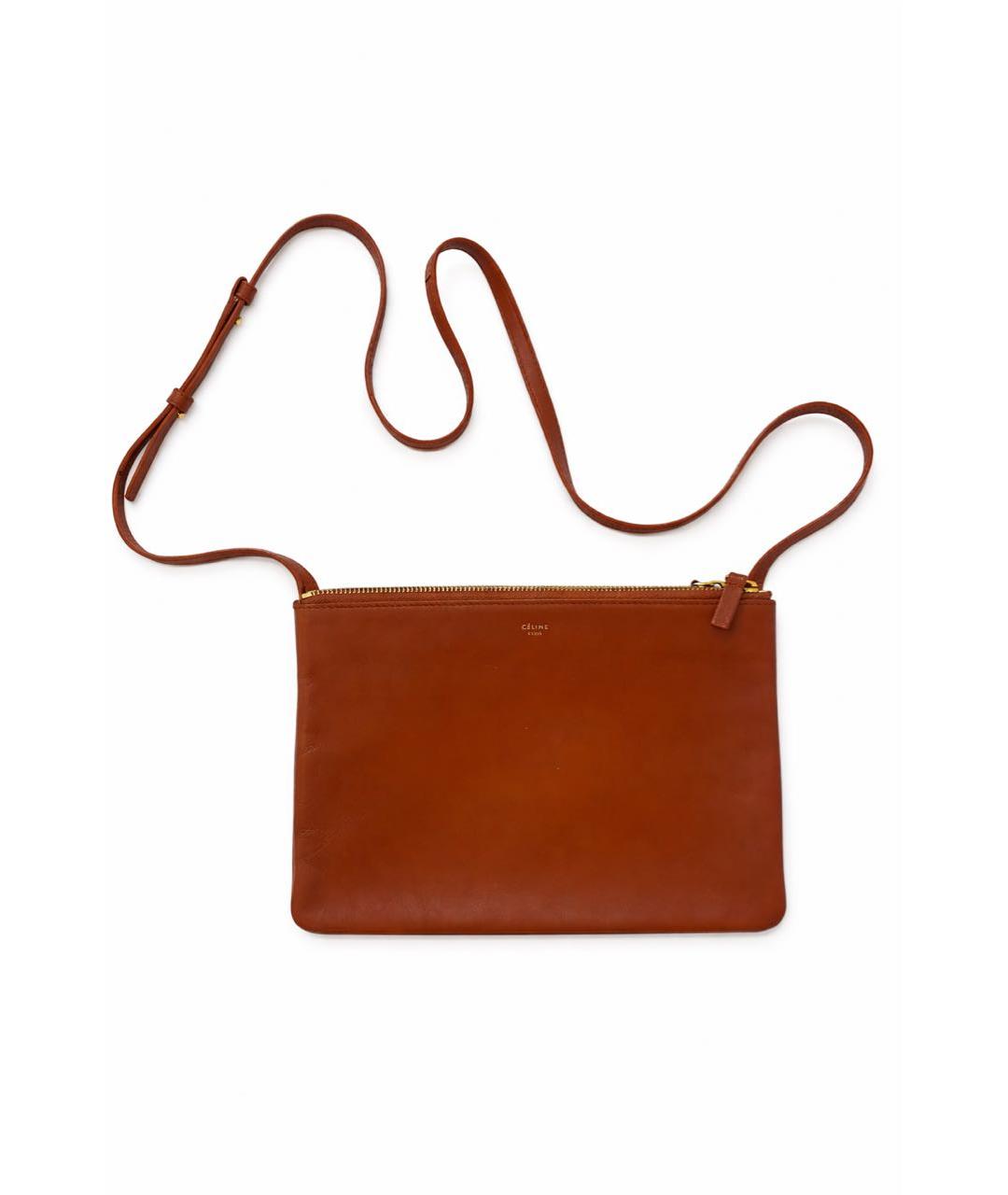 CELINE Бордовая кожаная сумка через плечо, фото 3