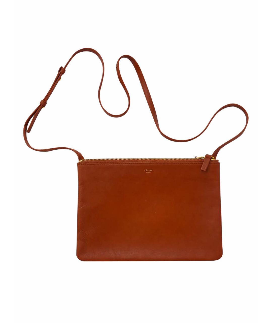 CELINE Бордовая кожаная сумка через плечо, фото 4