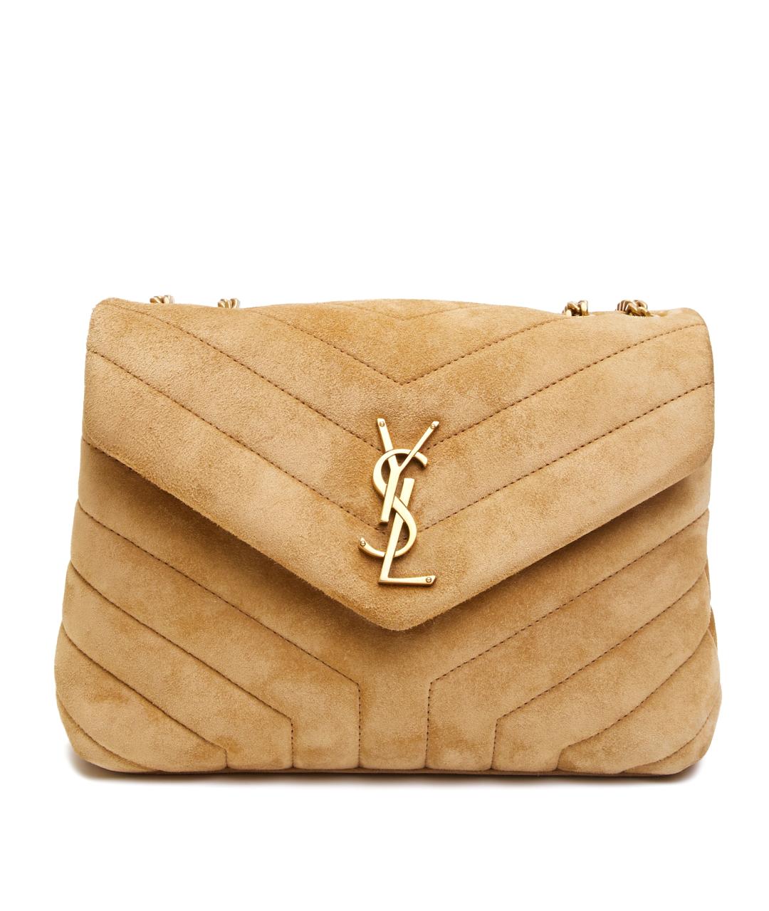 SAINT LAURENT Коричневая замшевая сумка через плечо, фото 9