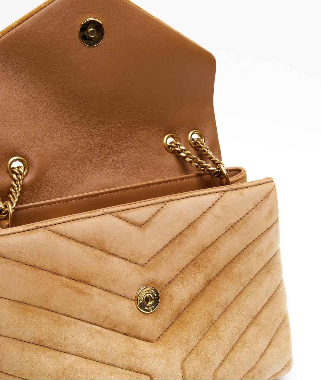 SAINT LAURENT Коричневая замшевая сумка через плечо, фото 4