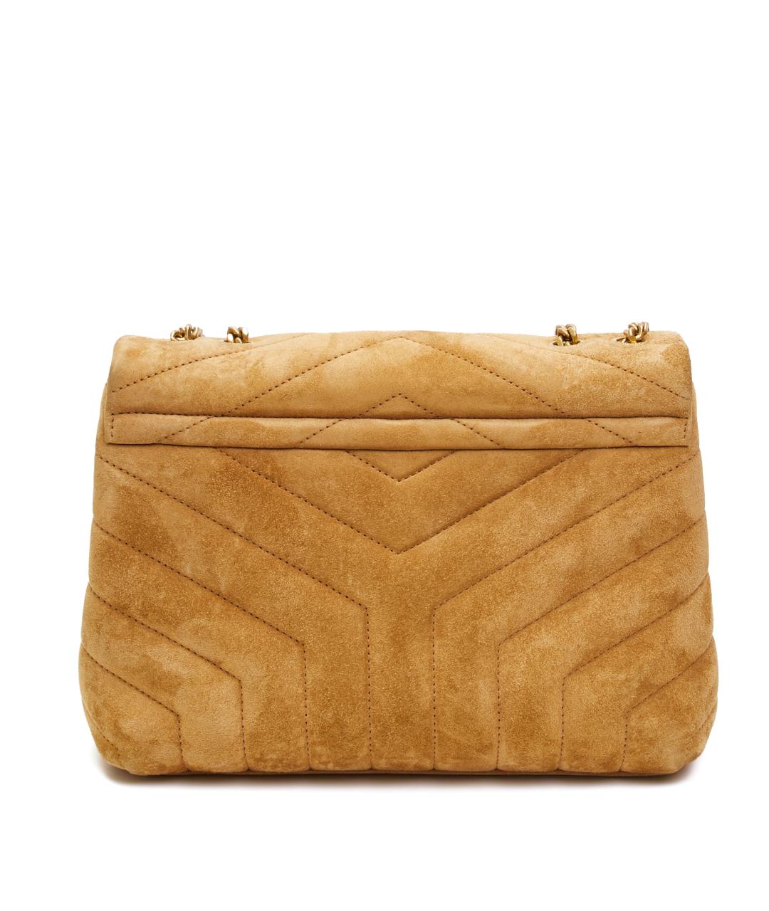 SAINT LAURENT Коричневая замшевая сумка через плечо, фото 8