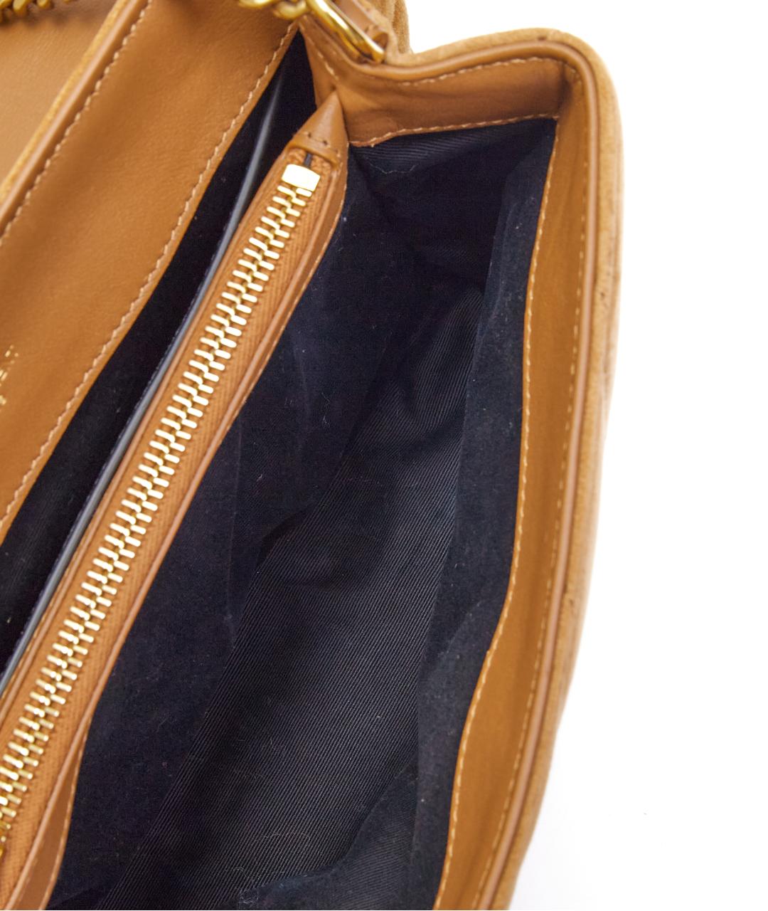 SAINT LAURENT Коричневая замшевая сумка через плечо, фото 7