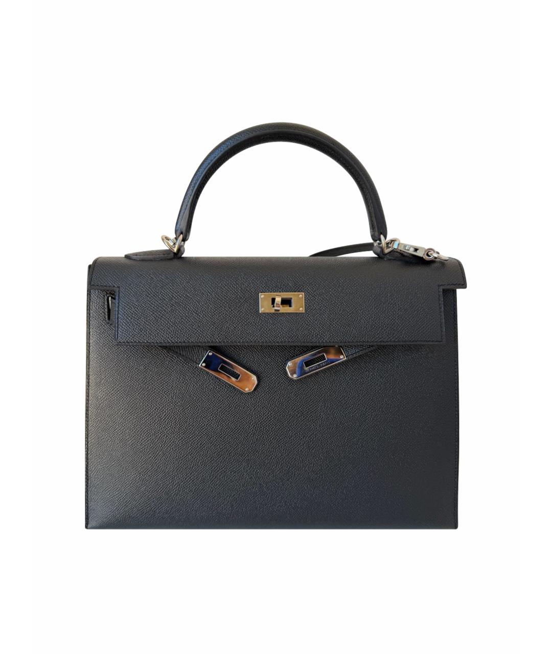 HERMES Черная кожаная сумка через плечо, фото 1