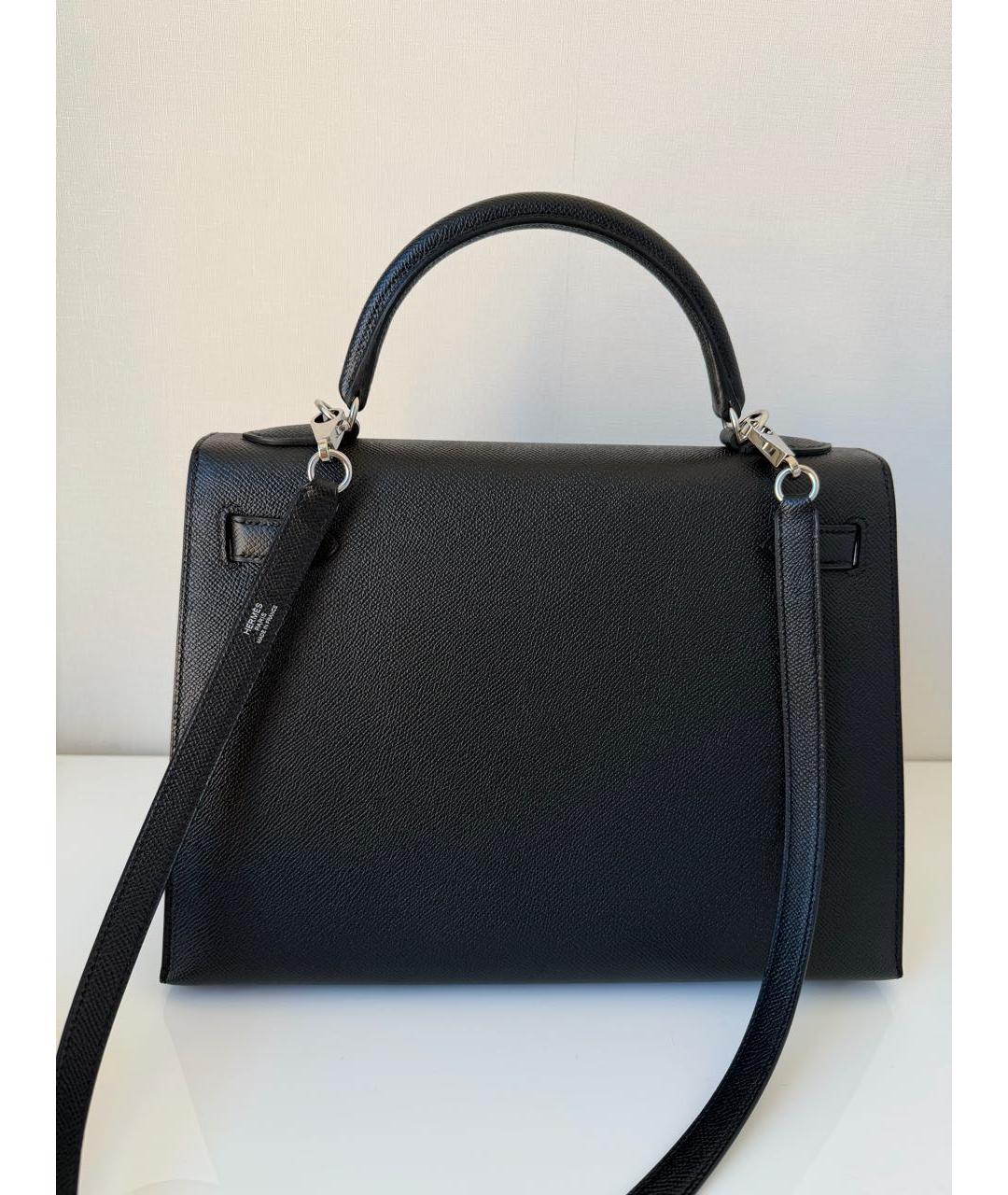 HERMES Черная кожаная сумка через плечо, фото 2