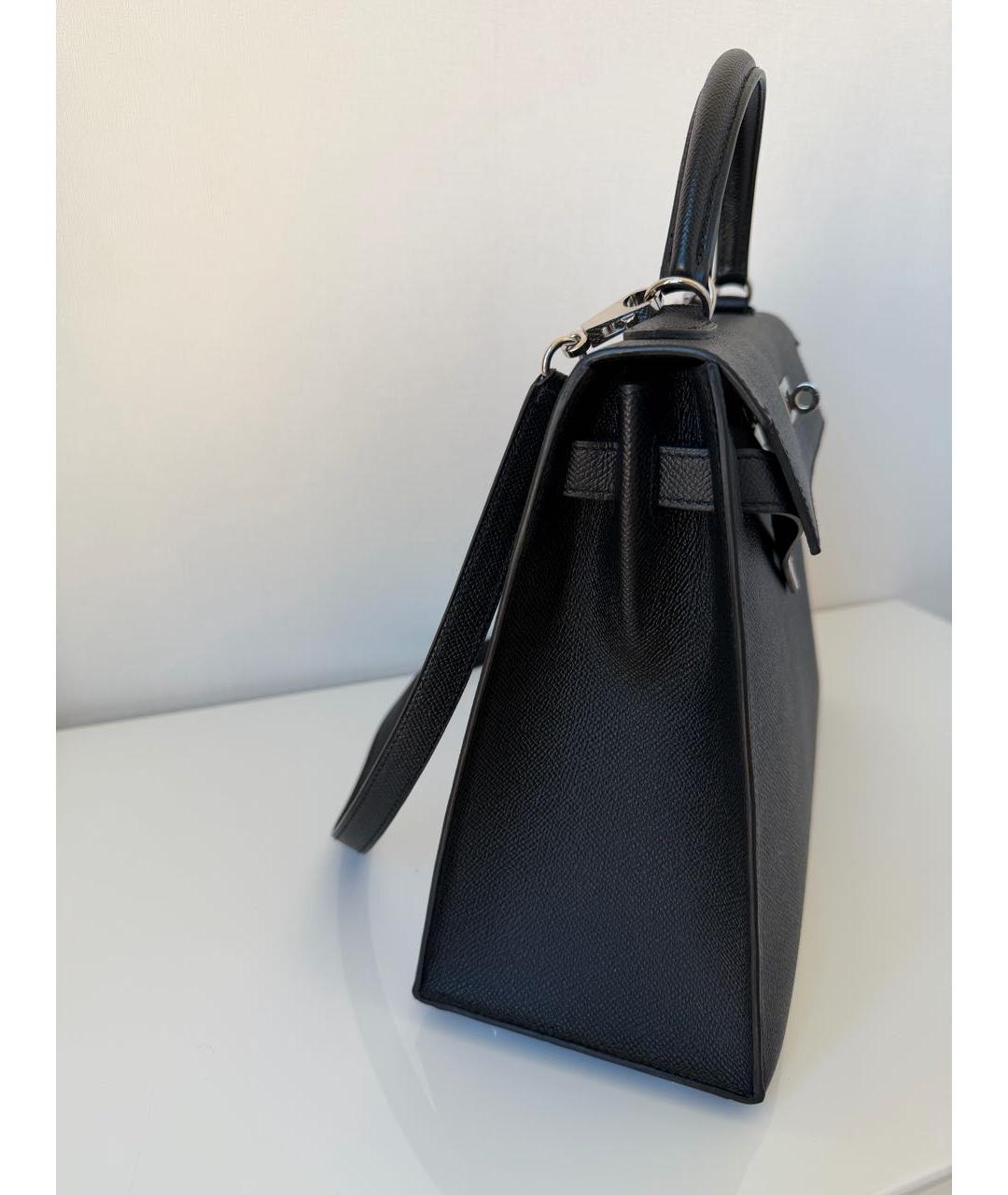 HERMES Черная кожаная сумка через плечо, фото 5