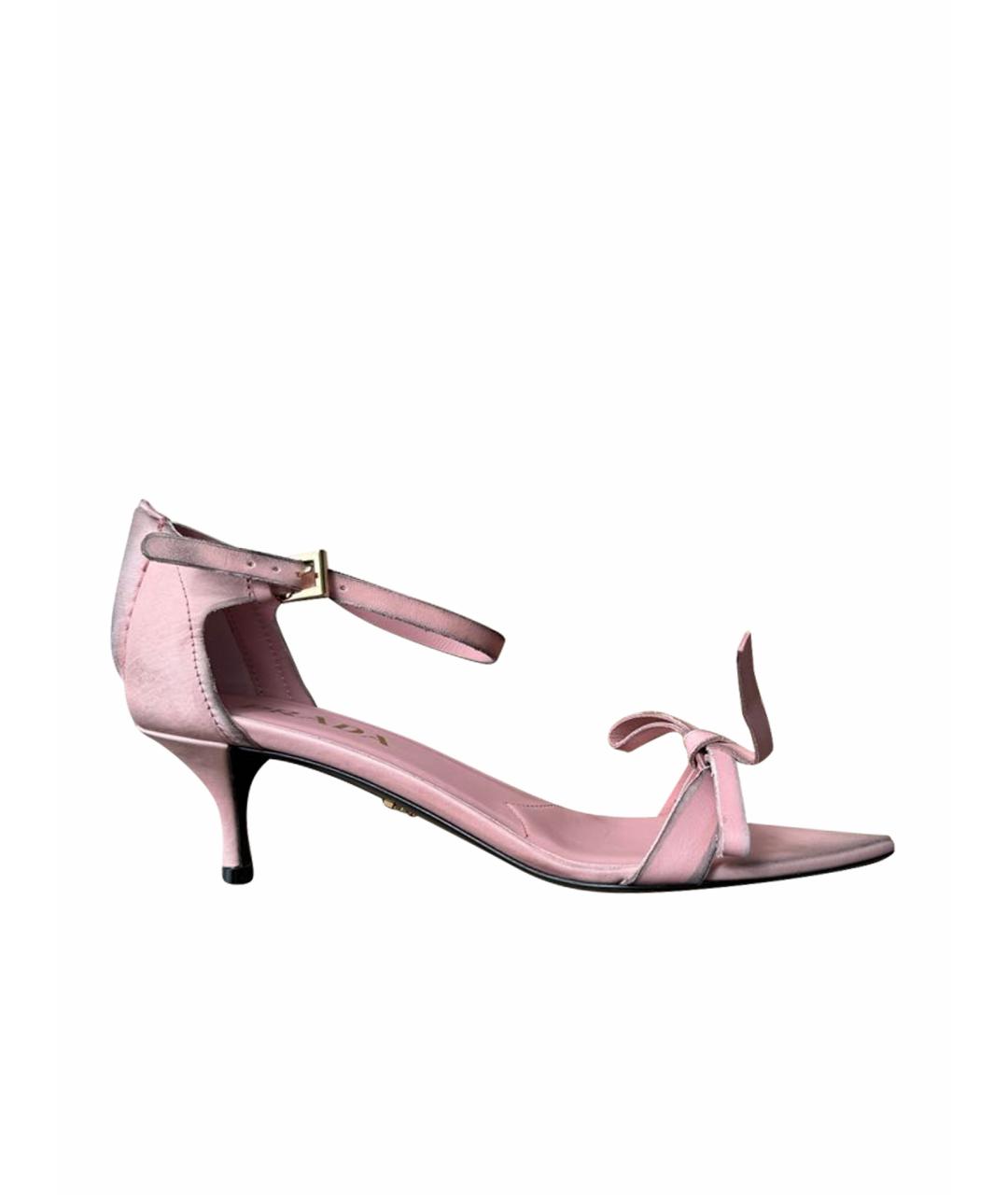 PRADA Розовые кожаные босоножки, фото 1