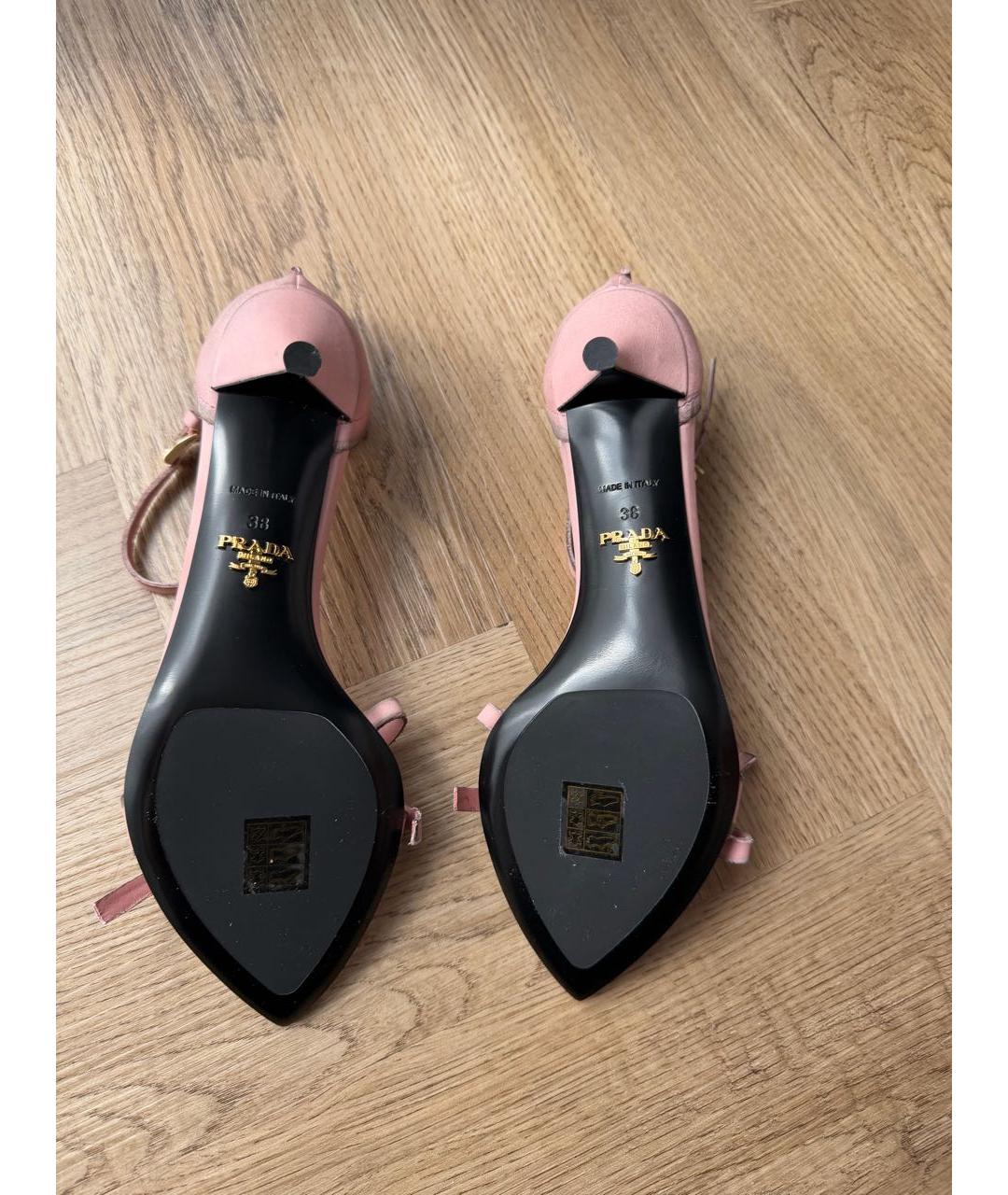 PRADA Розовые кожаные босоножки, фото 5