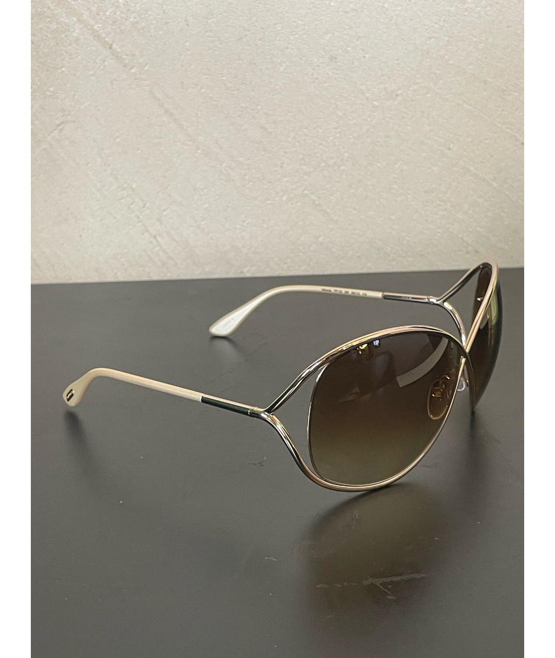 TOM FORD Коричневые металлические солнцезащитные очки, фото 2