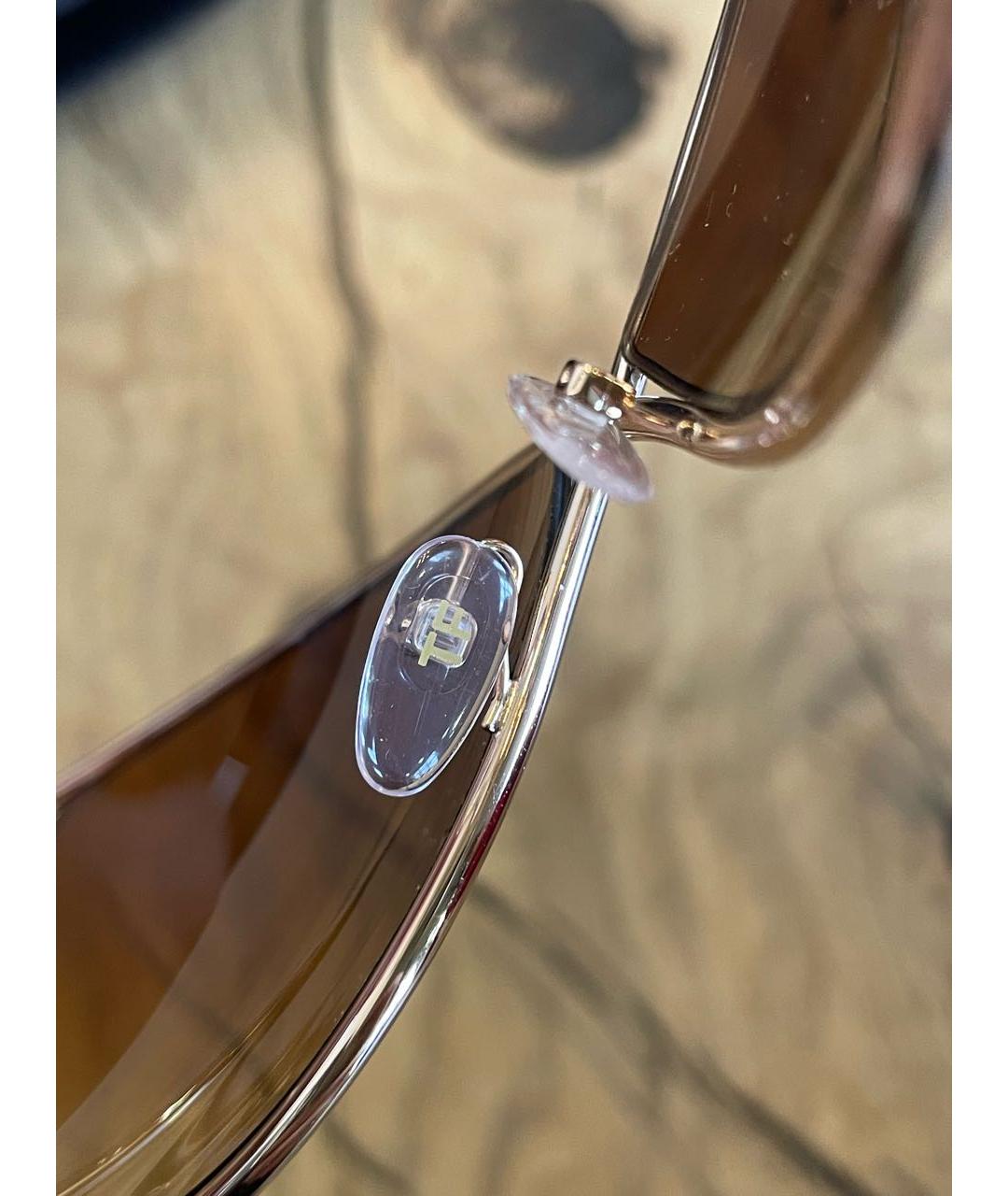 TOM FORD Коричневые металлические солнцезащитные очки, фото 7