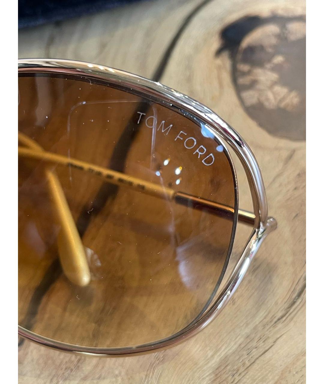 TOM FORD Коричневые металлические солнцезащитные очки, фото 3