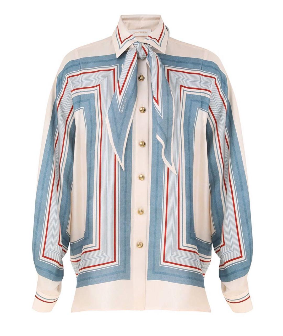 ZIMMERMANN Голубой шелковый костюм с брюками, фото 9