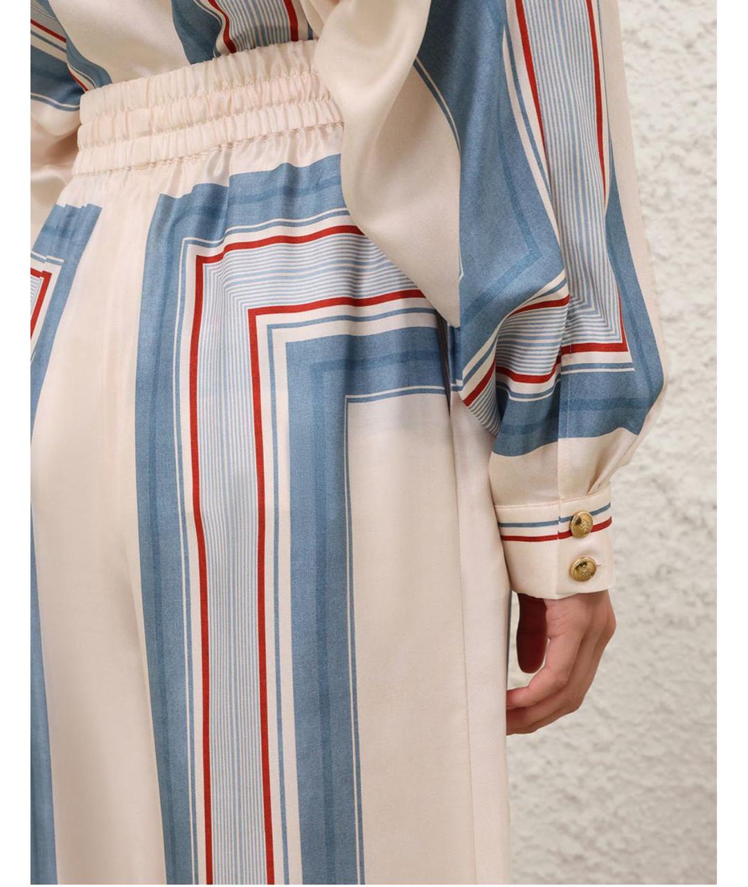 ZIMMERMANN Голубой шелковый костюм с брюками, фото 5