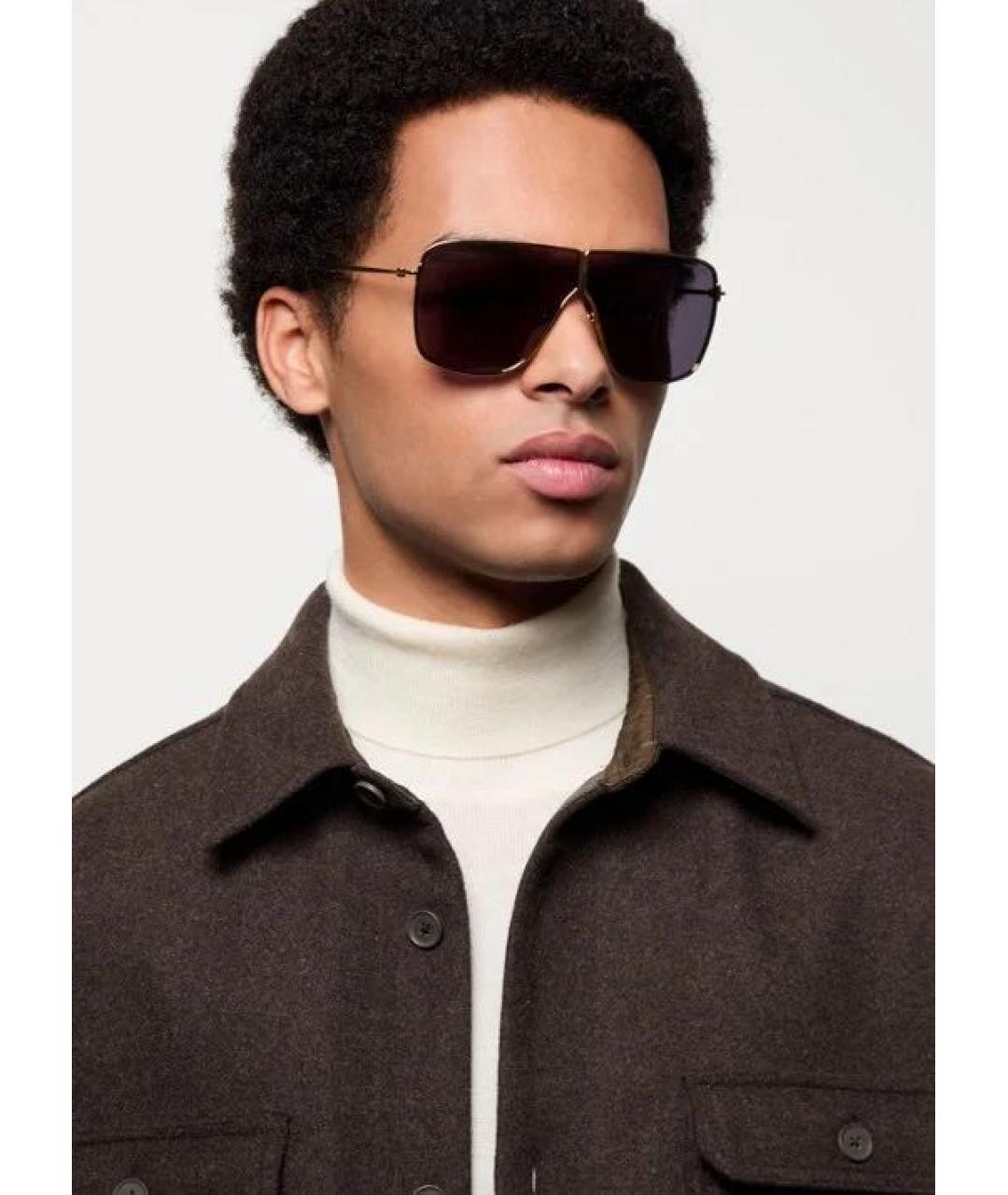 TOM FORD Серые металлические солнцезащитные очки, фото 2