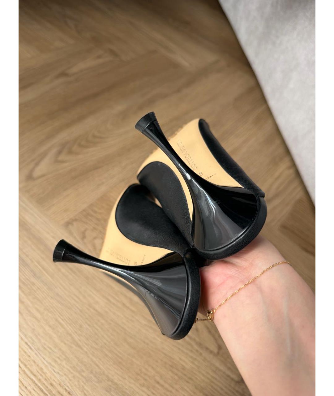 BOTTEGA VENETA Черные кожаные мюли, фото 8