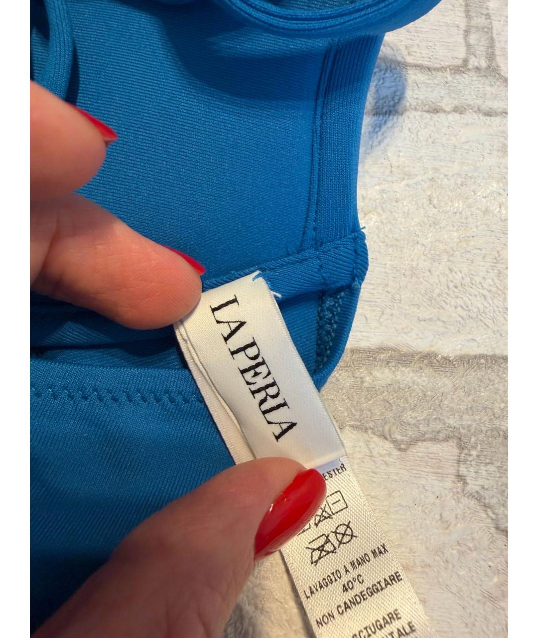 LA PERLA Синий полиамидовый купальник, фото 7