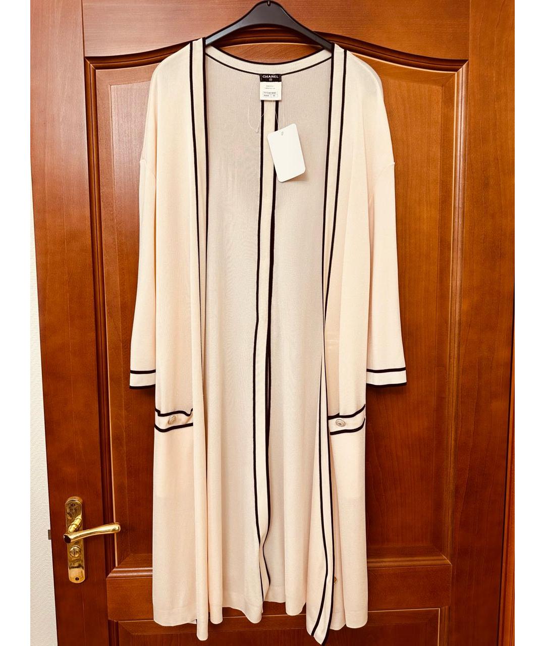 CHANEL Бежевый вискозный кардиган, фото 8