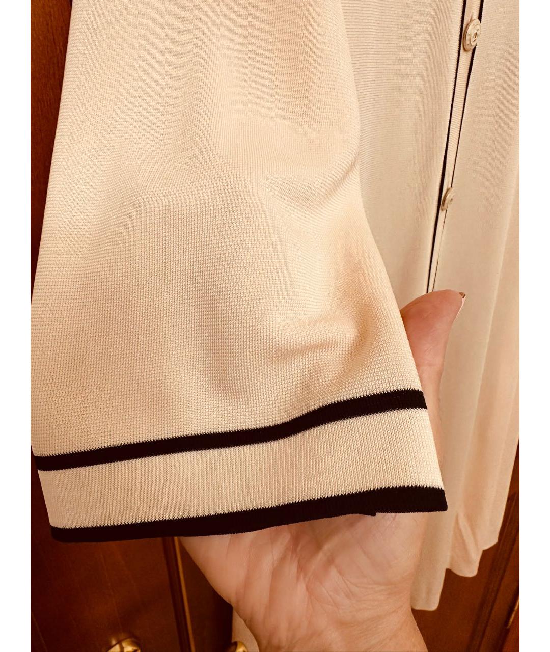 CHANEL Бежевый вискозный кардиган, фото 5