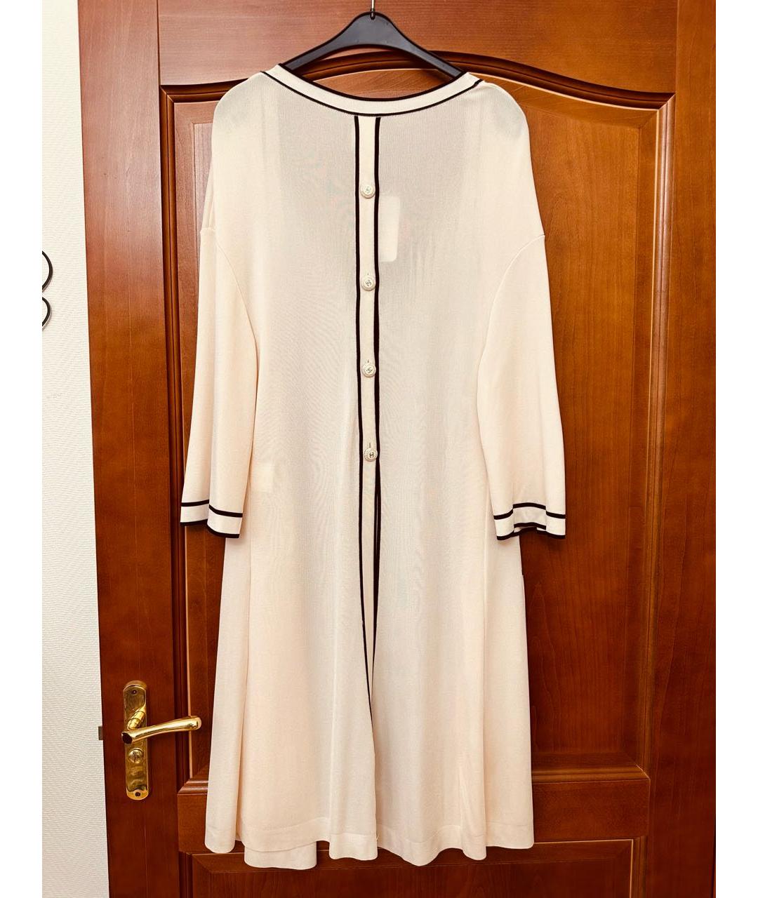 CHANEL Бежевый вискозный кардиган, фото 3