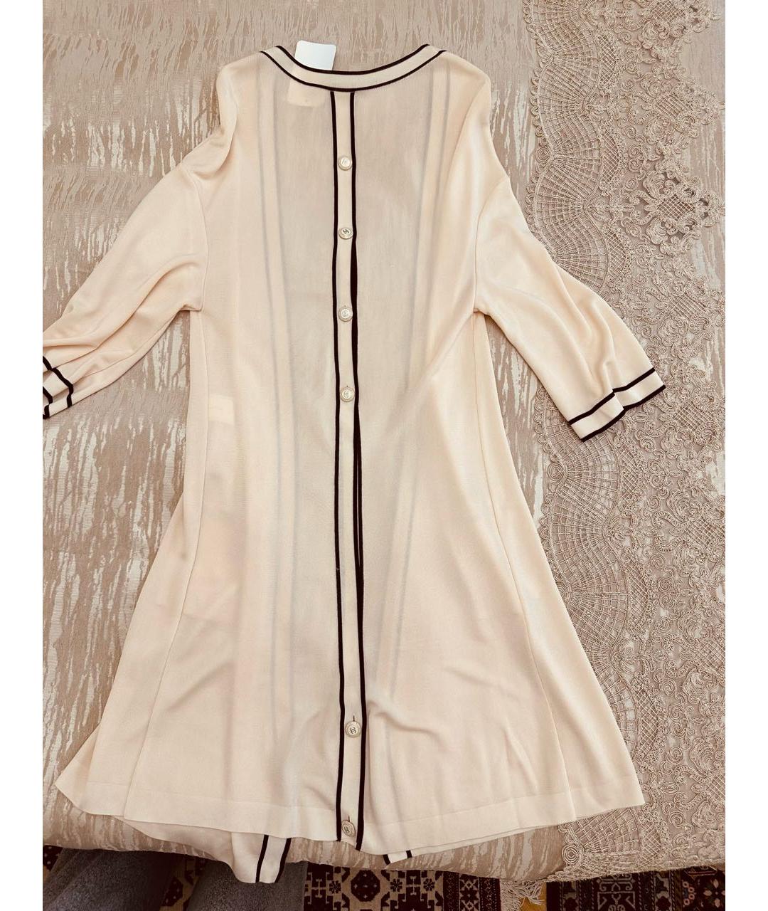 CHANEL Бежевый вискозный кардиган, фото 7