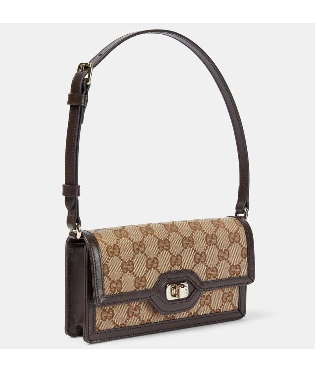 GUCCI Коричневая кожаная сумка с короткими ручками, фото 7