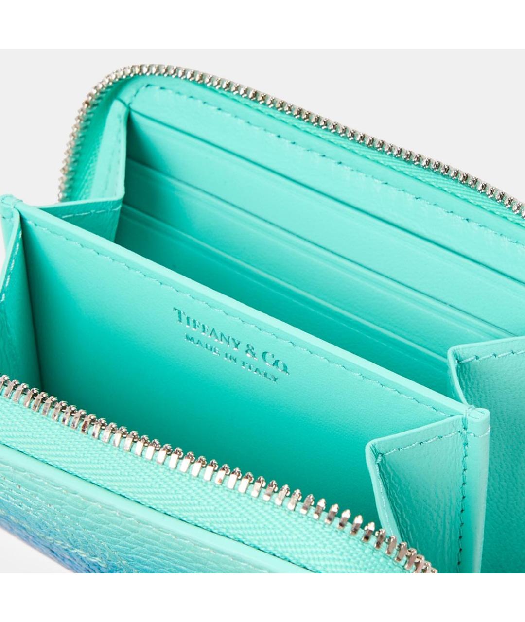 TIFFANY&CO Бирюзовый кожаный кошелек, фото 4