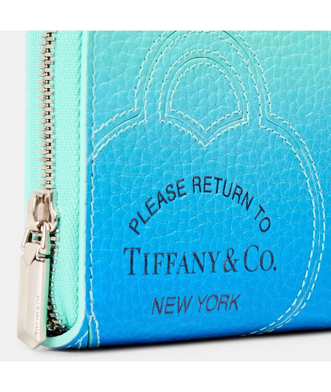 TIFFANY&CO Бирюзовый кожаный кошелек, фото 3