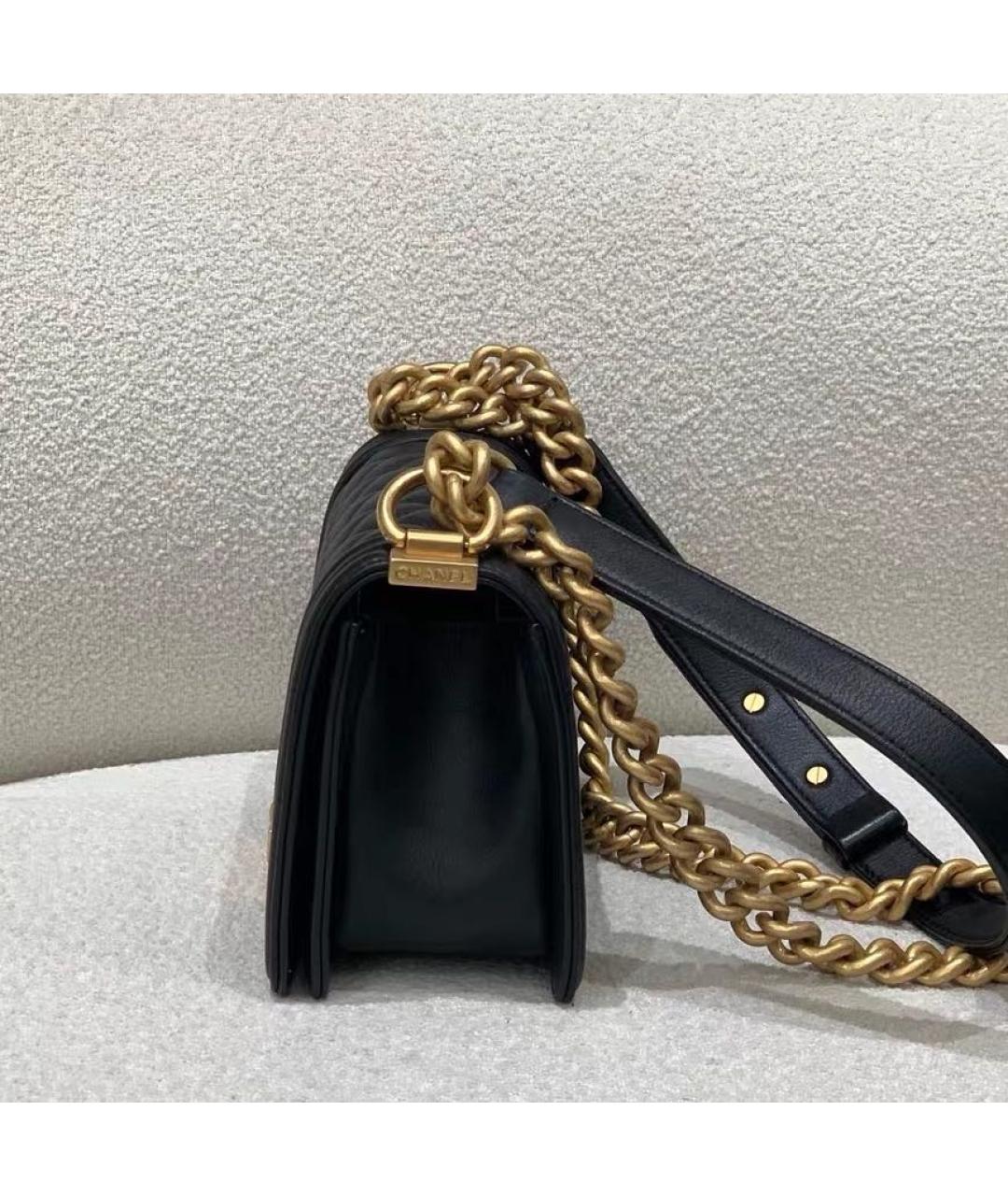 CHANEL Черная кожаная сумка через плечо, фото 4
